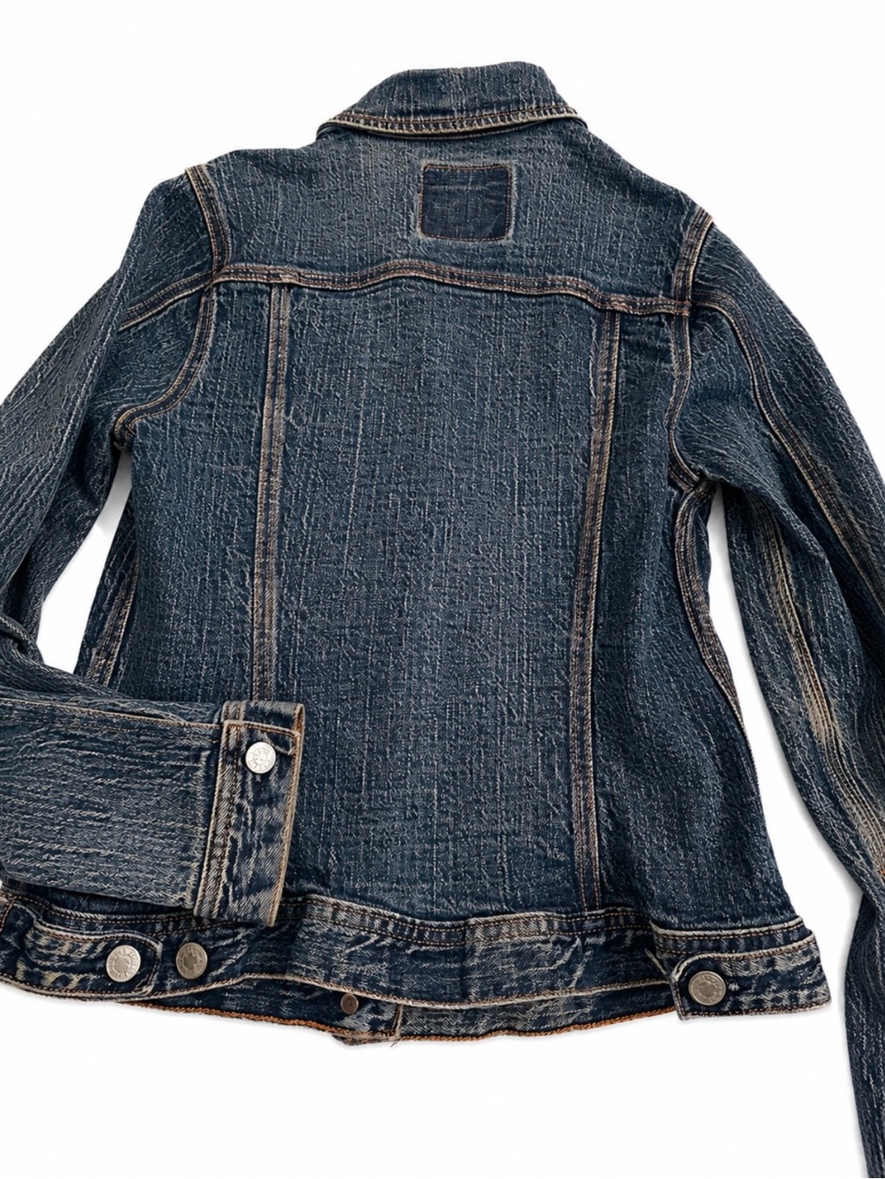 Vintage Lucky Brand Dungarees USA Denim Jacket Womens L Gene Montesano Trucker - Picture 5 of 11